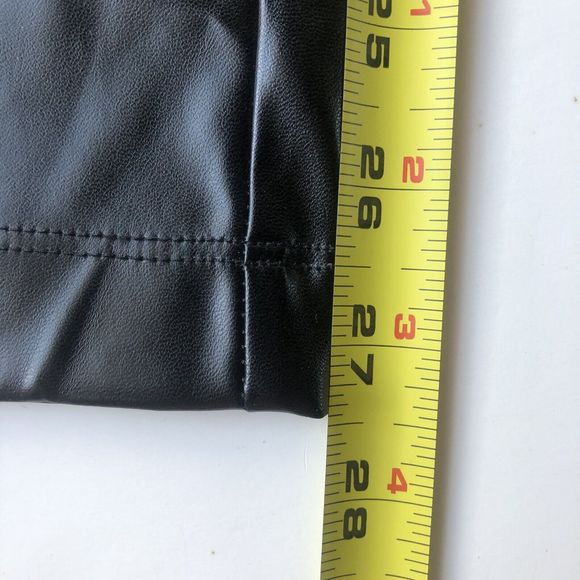 H Halston Womens Black Faux Leather Legging Pull on Ankle Zippers Size Small - Picture 11 of 12